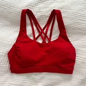 lululemon x soulcycle red energy bra & align leggings set